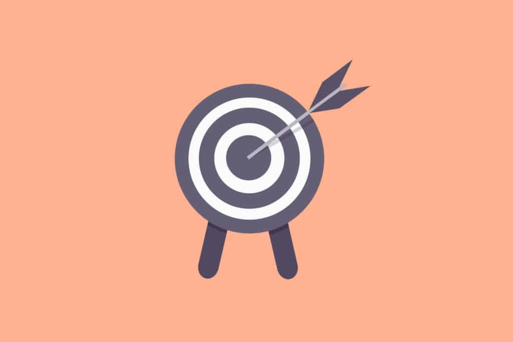 An arrow and a target with a peach color scheme.